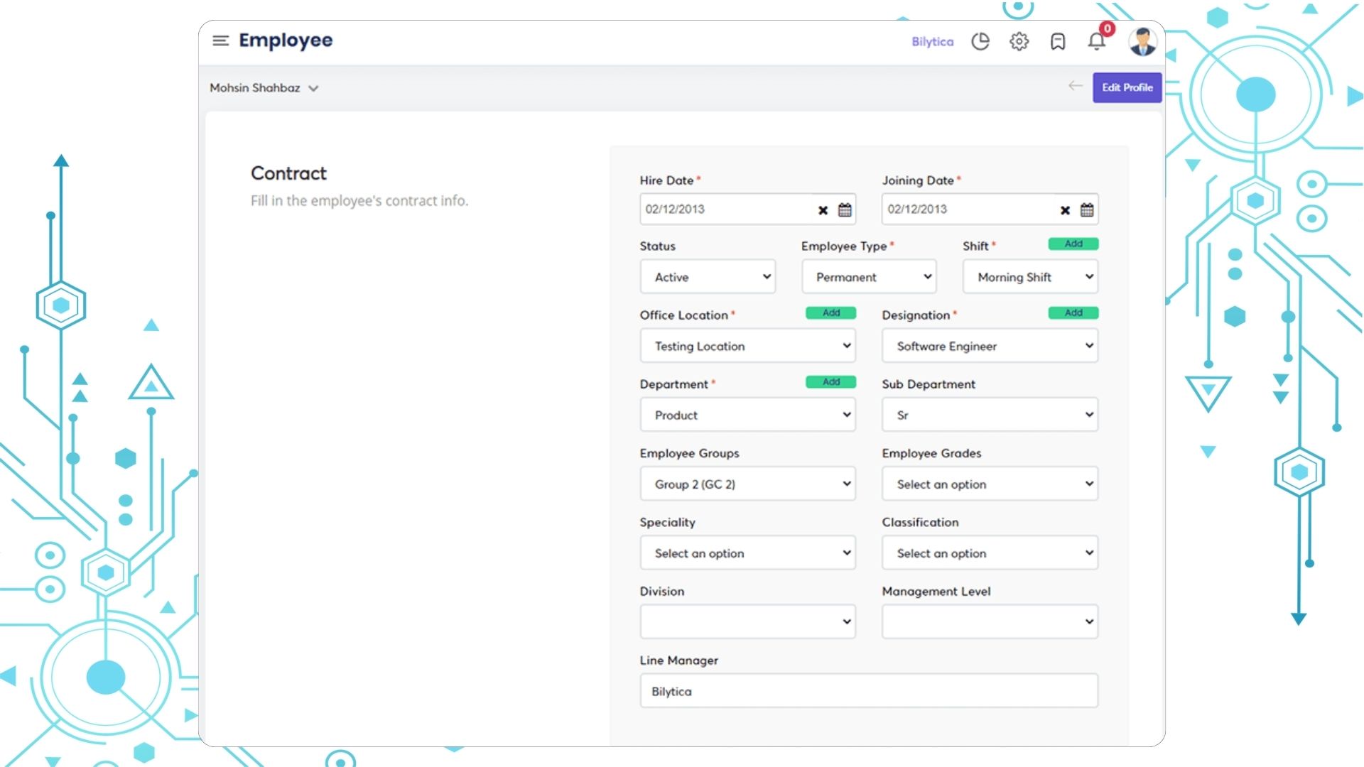 audit recording-employee profile