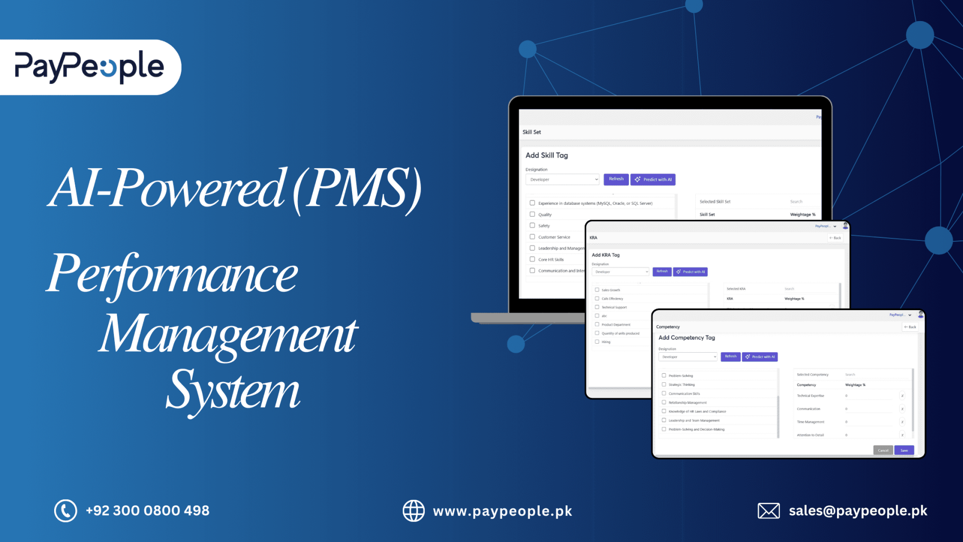 Modern dashboard showing ai-powered performance management analytics for a productive Pakistani business team.